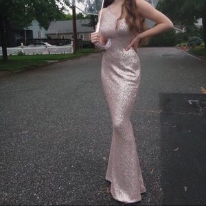 Pale Pink Formal Floor-Length Dress